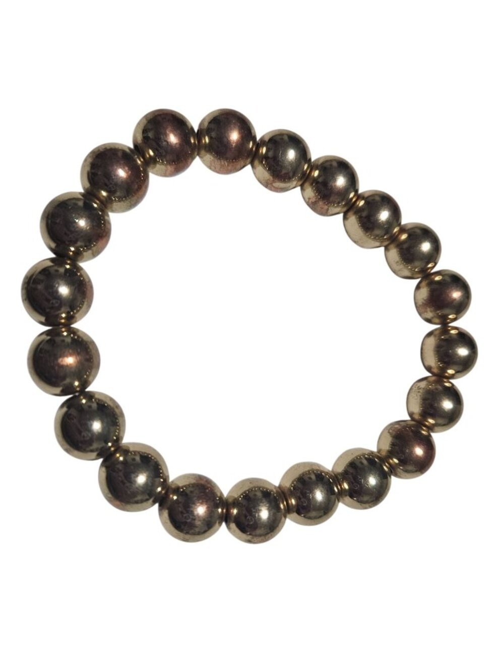 Elegant Gold Tone Bead Stretch Bracelet Classic Minimalist Timeless Jewelry